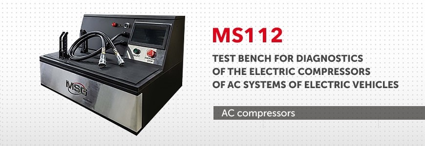 MS112 test bench checks the electric compressors of the climate systems of electric vehicles