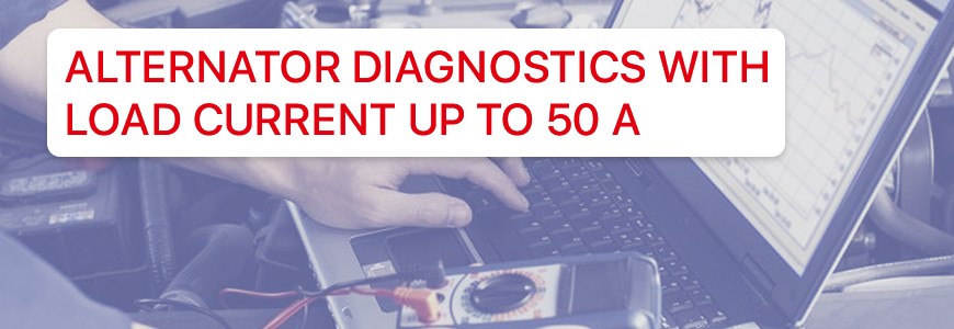 Alternator diagnostics with load current up to 50 A
