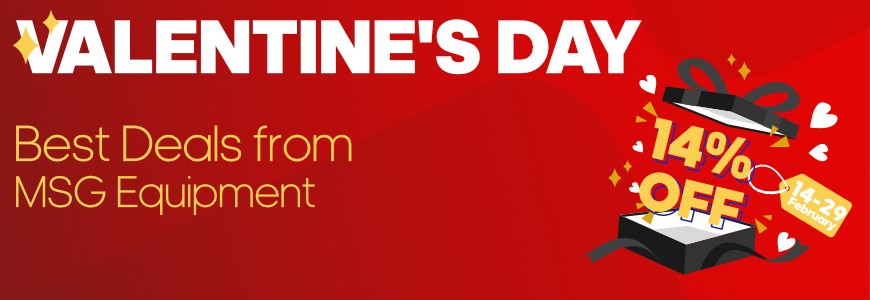 Happy Valentine's Day! Give 14% discount on MSG Equipment test benches and testers!