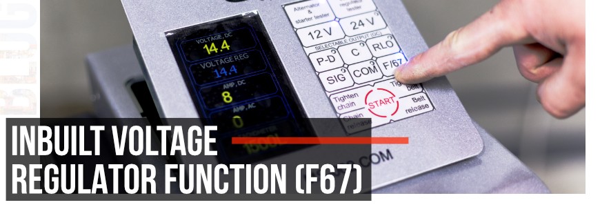 Diagnostics of automotive starters, alternators and voltage regulators using the F67 function