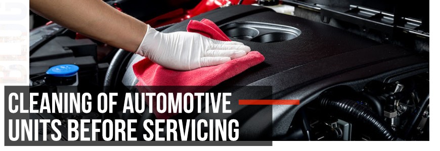 Pre-repair cleaning of automotive parts and unit assemblies