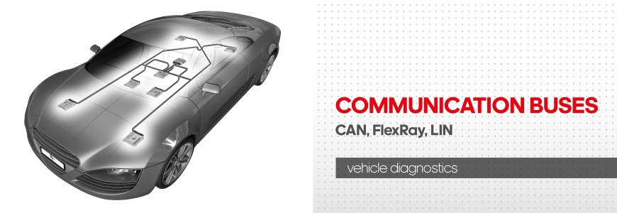 Vehicle communication buses: FlexRay, CAN, LIN