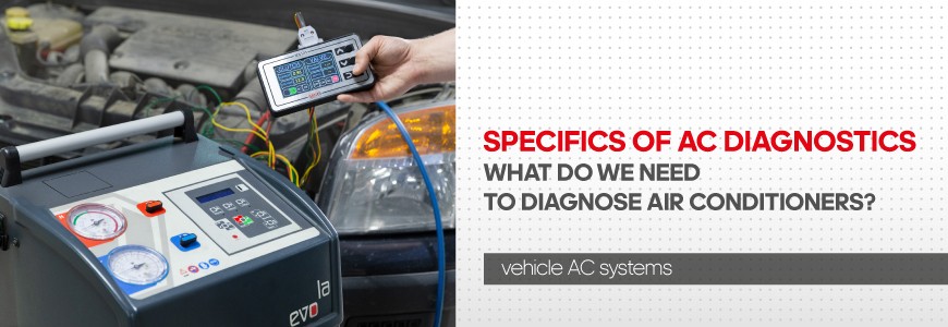 Diagnostics of vehicle AC systems using specialized equipment